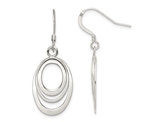 Oval Dangle Earrings in Polished Sterling Silver